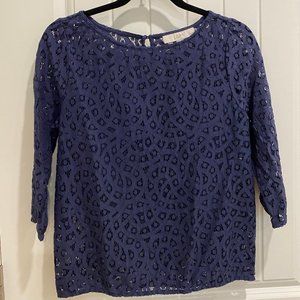 Navy blue lace top